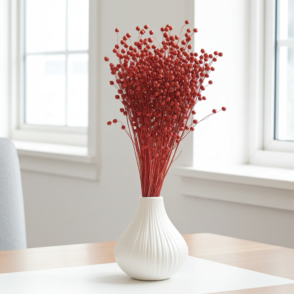 Sušený len rosa/natur – jemná přírodní dekorace